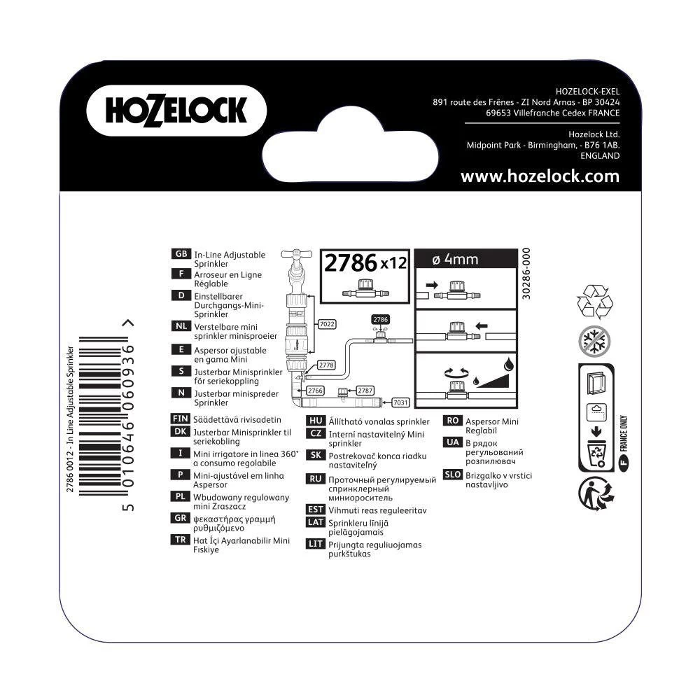 Hozelock 360? Adjustable In Line Mini Sprinkler (Pack Of 12) 5 Hozelock 360? Adjustable In Line Mini Sprinkler (Pack Of 12) - Image 3