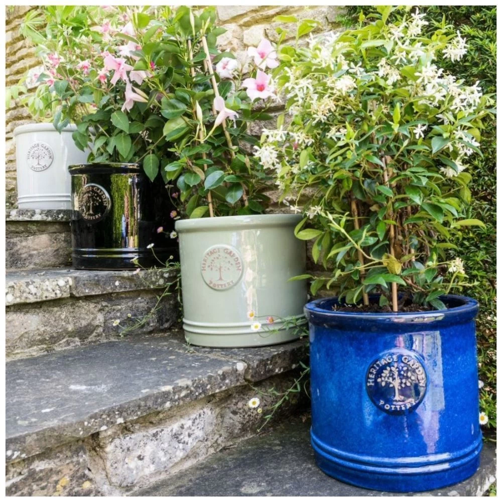 Woodlodge 38cm Mint Green Glazed Heritage Cylinder Pot 4 Woodlodge 38cm Mint Green Glazed Heritage Cylinder Pot - Image 2