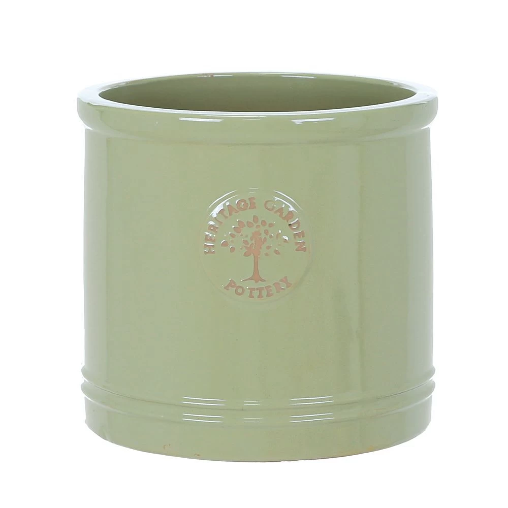 Woodlodge 38cm Mint Green Glazed Heritage Cylinder Pot 3 Woodlodge 38cm Mint Green Glazed Heritage Cylinder Pot
