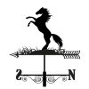 Primus Metal Rearing Horse Silhouette Weathervane