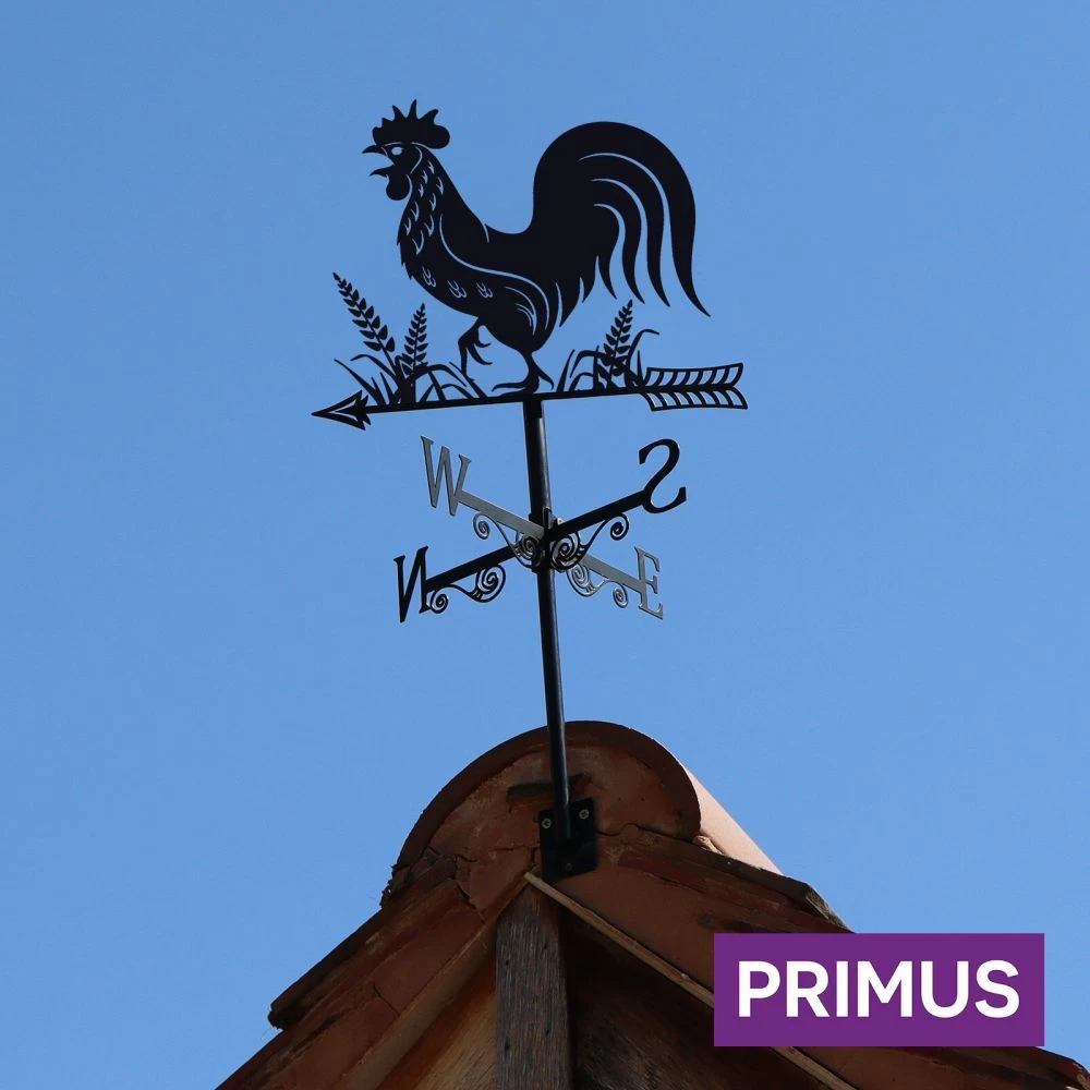 Primus Metal Cockerel Silhouette Weathervane 4 Primus Metal Cockerel Silhouette Weathervane - Image 2