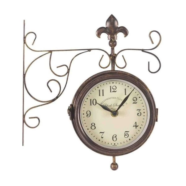 Outside In 5.5" York Double-Sided Station Clock & Thermometer 3 Outside In 5.5" York Double-Sided Station Clock & Thermometer