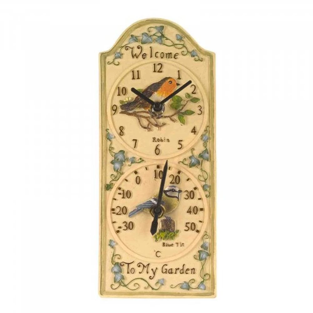 Outside In 28cm Birdberry Wall Clock & Thermometer 3 Outside In 28cm Birdberry Wall Clock & Thermometer