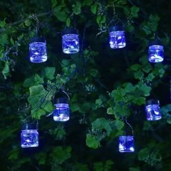 Smart Solar 10 Firefly LED Opal Jar String Lights -Green Garden Shop 5050642067638 3