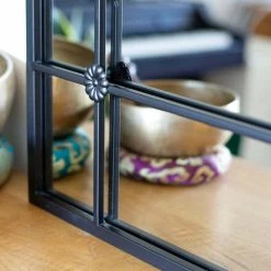 La Hacienda 100cm Black Arched Arundel Indoor/Outdoor Mirror 7 La Hacienda 100cm Black Arched Arundel Indoor/Outdoor Mirror -Green Garden Shop 5055025559083 3