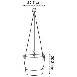 Elho 24cm Leaf Green Greenville Hanging Basket Planter 9 Elho 24cm Leaf Green Greenville Hanging Basket Planter -Green Garden Shop 8711904332440 3