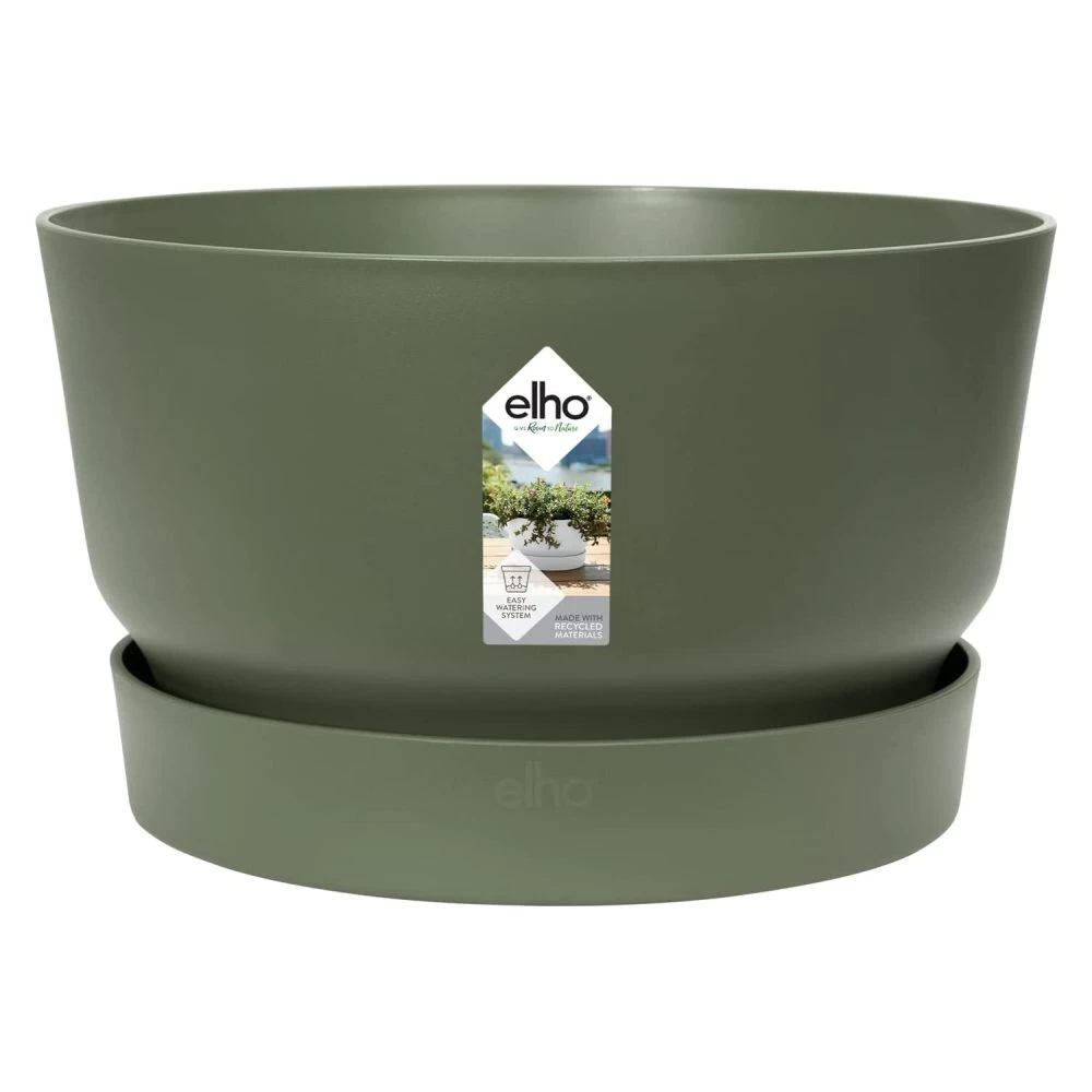Elho 33cm Leaf Green Greenville Bowl Planter 3 Elho 33cm Leaf Green Greenville Bowl Planter