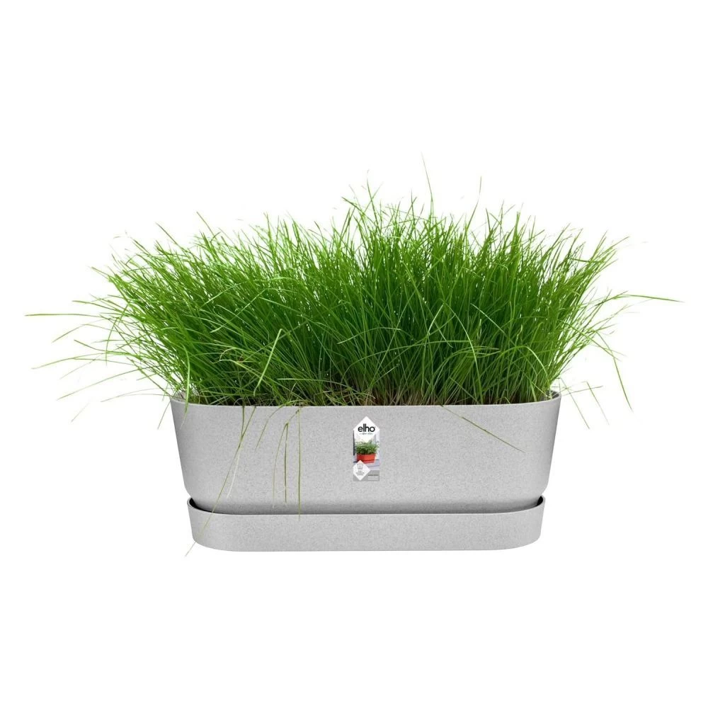 Elho 50cm Living Concrete Greenvillle Long Trough Planter 4 Elho 50cm Living Concrete Greenvillle Long Trough Planter - Image 2